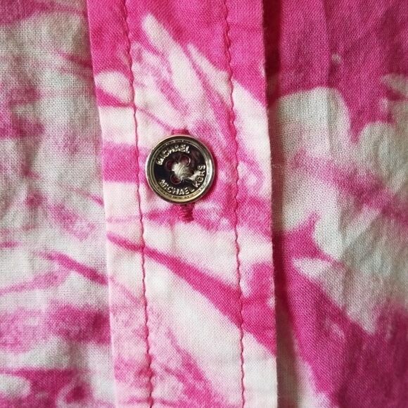 Michael Kors Pink Tiedye Button Down Top - Picture 2 of 6